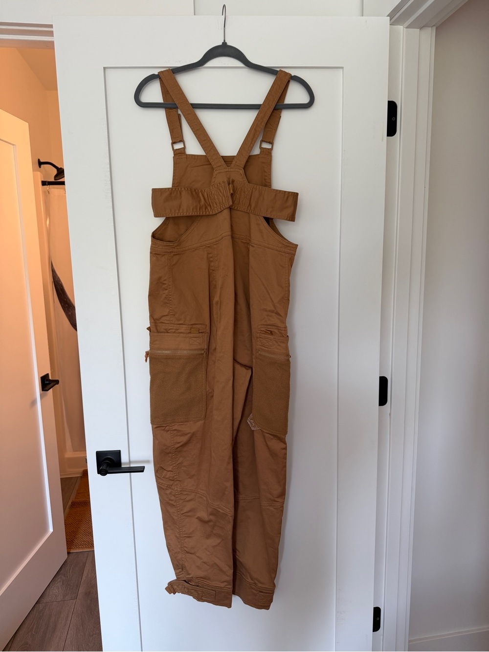 Free People Brown Utility Cargo Overalls Jumpsuit